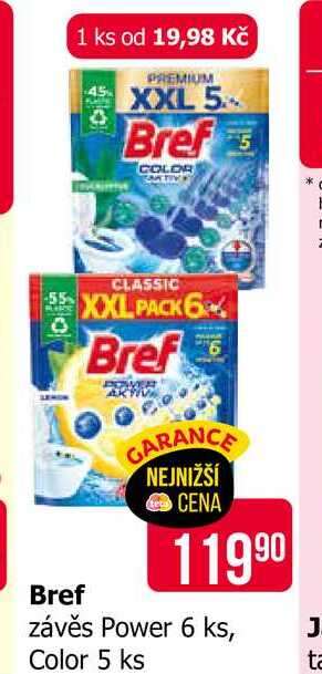 Bref Power Aktiv WC blok 6x50ml, vybrané druhy 300g