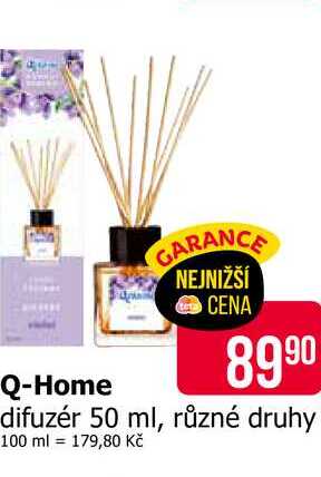 Q-Home difuzér 50 ml, různé druhy 