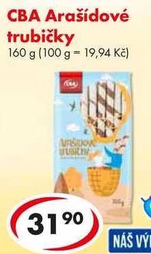 CBA Arašídové trubičky, 160 g  