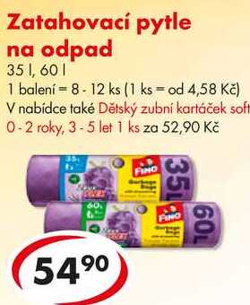 Zatahovací pytle na odpad 35 l, 60 l, 8-12 ks 