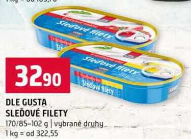 Dle gusta sleďové filety 170g