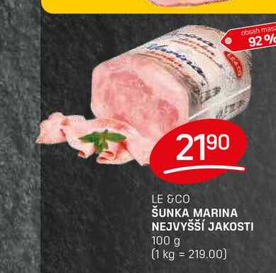 ŠUNKA MARINA NEJVYŠŠÍ JAKOSTI 100g