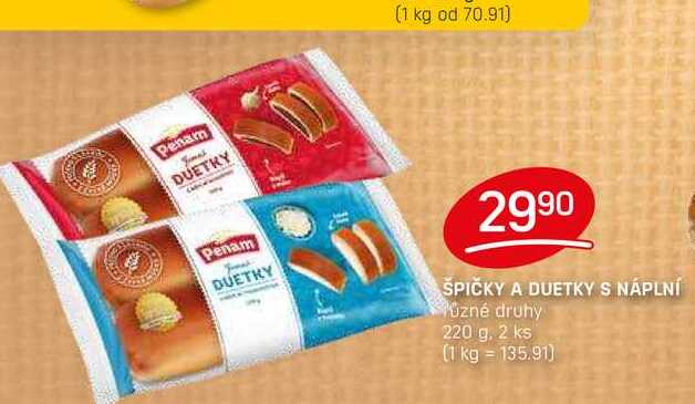 ŠPIČKY A DUETKY S NÁPLNÍ 220 g
