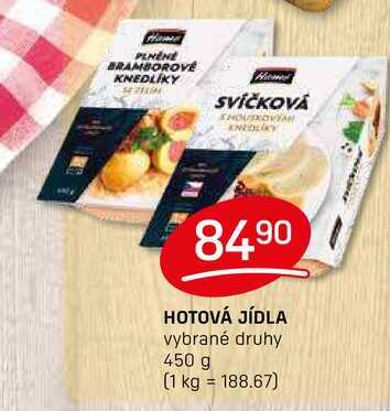 HOTOVÁ JÍDLA vybrané druhy 450 g
