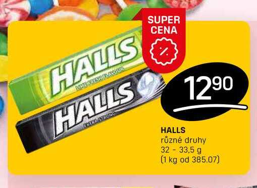 HALLS různé druhy 32-33,5 g