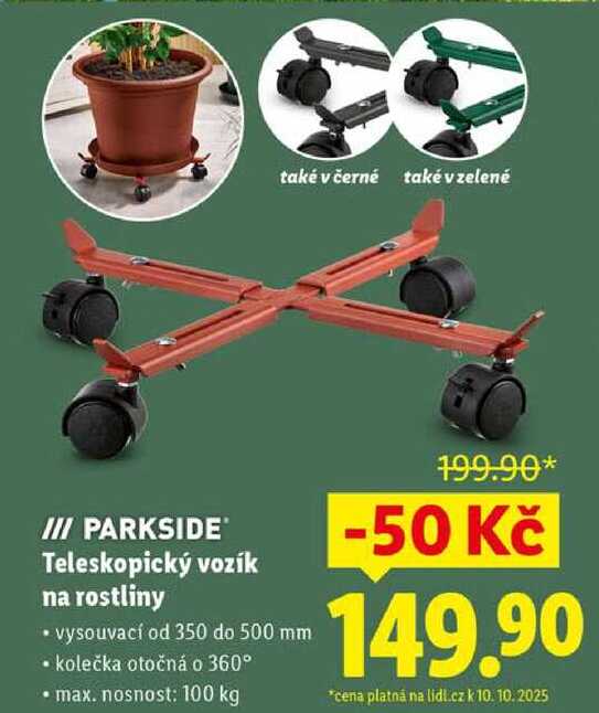 Teleskopický vozík na rostliny