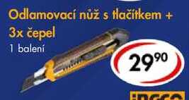 Odlamovací nůž s tlačítkem + 3x čepel