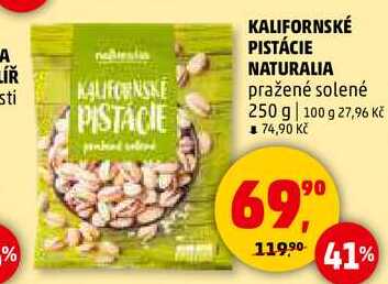 KALIFORNSKÉ PISTÁCIE NATURALIA pražené solené, 250 g 