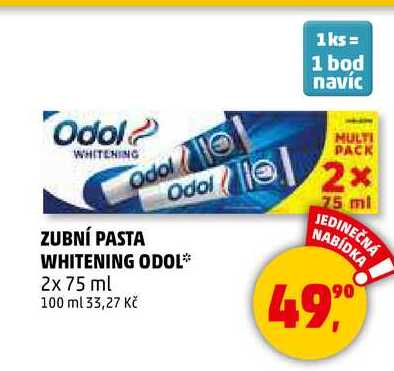 ZUBNÍ PASTA WHITENING ODOL, 2x 75 ml