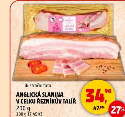 ANGLICKÁ SLANINA V CELKU ŘEZNÍKŮV TALÍŘ, 200 g 