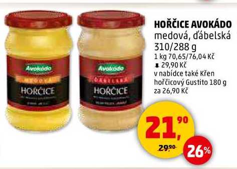 HOŘČICE AVOKÁDO medová, dábelská, 310/288 g