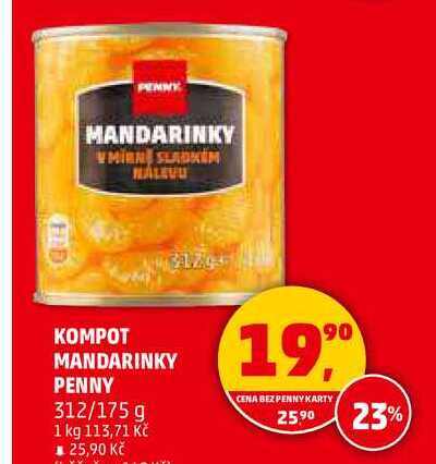 KOMPOT MANDARINKY PENNY, 312/175 g 