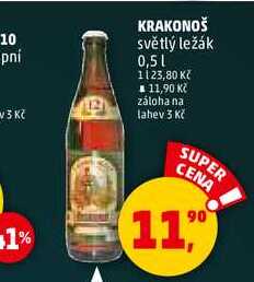 KRAKONOŠ světlý ležák, 0,5 l