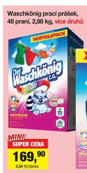 Waschkönig prací prášek, 48 praní, 2,88 kg