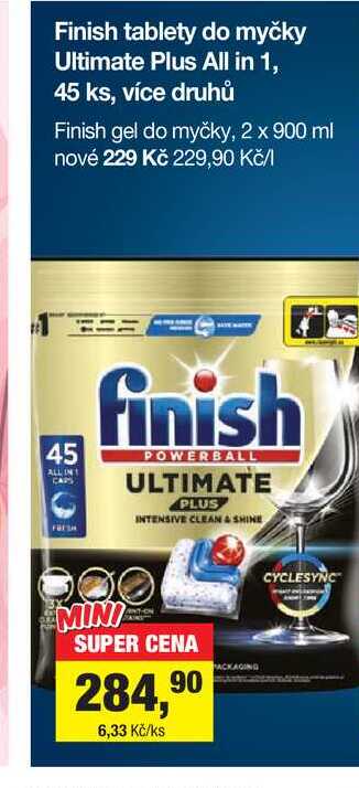 Finish tablety do myčky Ultimate Plus All in 1, 45 ks