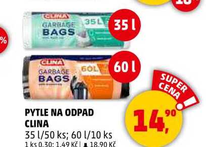 PYTLE NA ODPAD CLINA 35 l, 50 ks