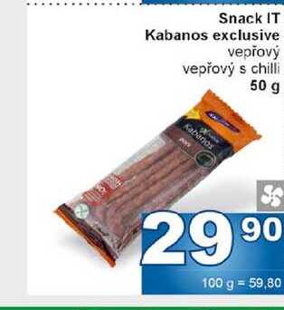 Snack IT Kabanos exclusive vepřový vepřový s chilli 50 g