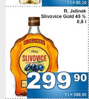 R. Jelínek Slivovice Gold 45 % 0,5l