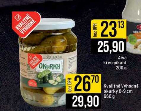 Kvalitně Výhodně okurky 6-9 cm 660 g