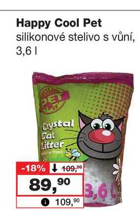 Happy Cool Pet silikonové stelivo s vůní, 3,6l