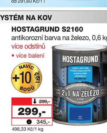 HOSTAGRUND S2160 antikorozní barva na železo, 0,6 kg