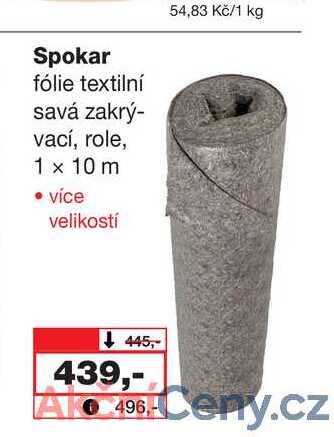 Spokar fólie textilní savá zakrý- vací, role, 1 x 10 m
