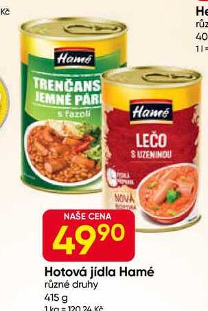 Hamé hotová jídla konzerva 415 g, vybrané druhy