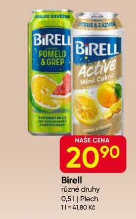 Birell Active různé druhy 0,5l Plech