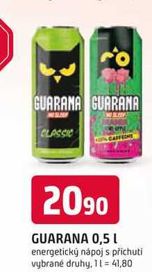 GUARANA 0,5 L energetický nápoj s příchuti