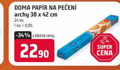 DOMA PAPÍR NA PEČENÍ archy 38 x 42 cm 24 ks