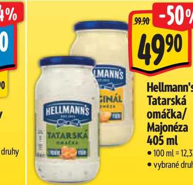 Hellmann's Tatarská omáčka/ Majonéza 405 ml