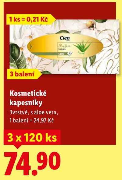 Kosmetické kapesníky, 3x 120 ks
