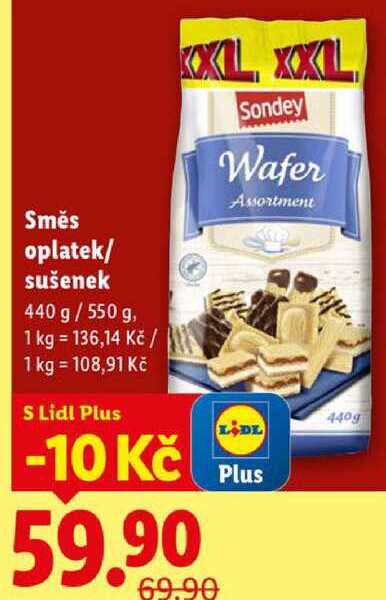 Směs oplatek/sušenek, 440 g/550 g