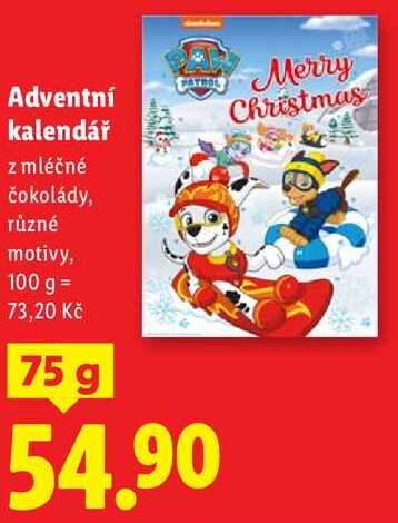 Adventní kalendář, 75 g