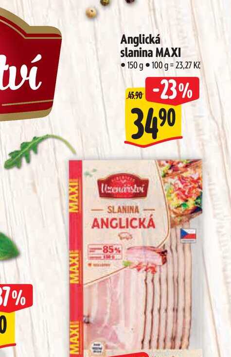 Anglická slanina MAXI 150 g