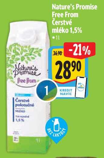 Nature's Promise Free From Čerstvé mléko 1,5%, 1 l