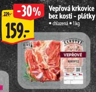 Vepřová krkovice bez kosti - plátky, 1 kg