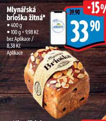 Mlynářská brioška žitná, 400 g 