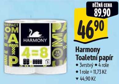 Harmony Toaletní papír, 4 role