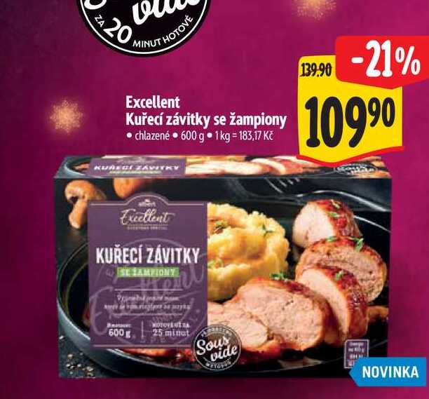 Excellent Kuřecí závitky se žampiony 600 g