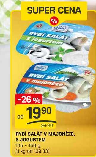 RYBÍ SALÁT V MAJONÉZE, S JOGURTEM 135-150 g