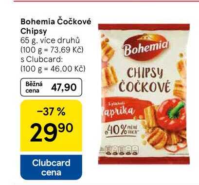 Bohemia Čočkové Chipsy, 65 g
