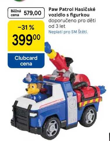 Paw Patrol Hasičské vozidlo s figurkou doporučeno pro děti