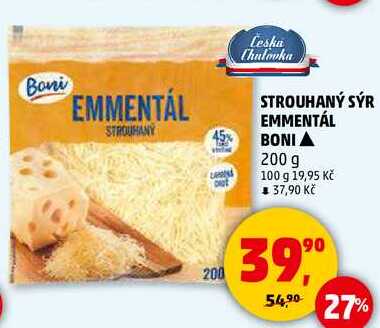 STROUHANÝ SÝR EMMENTÁL BONI, 200 g
