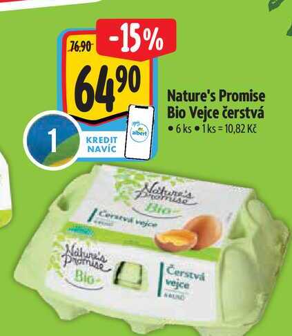 Nature's Promise Bio Vejce čerstvá 6 ks