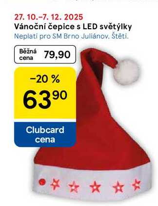 Vánoční čepice s LED světýlky