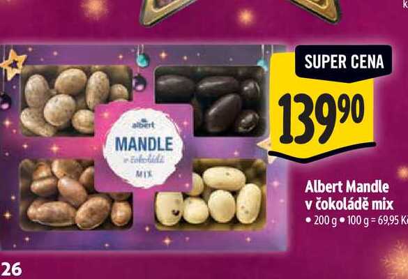 Albert Mandle v čokoládě mix 200 g