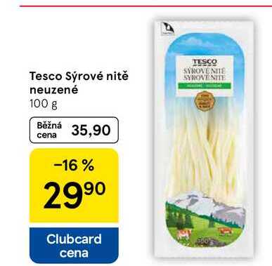 Tesco Sýrové nitě neuzené, 100 g