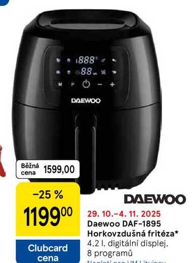 Daewoo DAF-1895 Horkovzdušná fritéza, 4.2 l, digitální displej. 8 programů