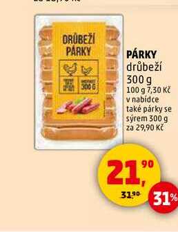 PÁRKY drůbeží, 300 g